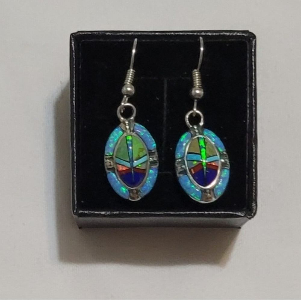 Vintage Silver Cloud Lapis Turquoise earrings